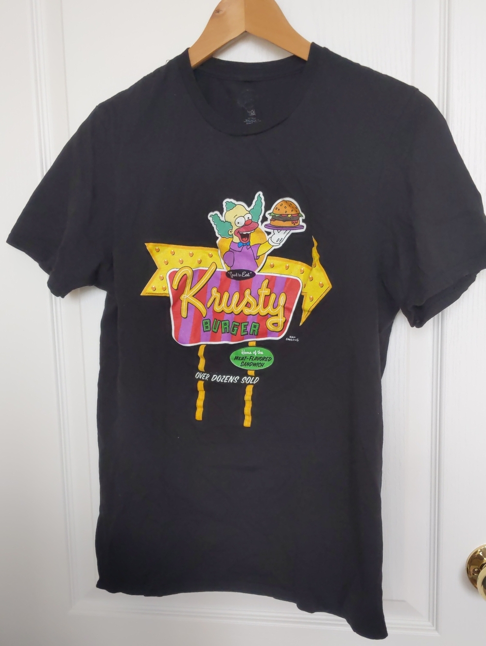 MAD Engine Black Krusty Burger Graphic Tee with Yellow & Pink Accents